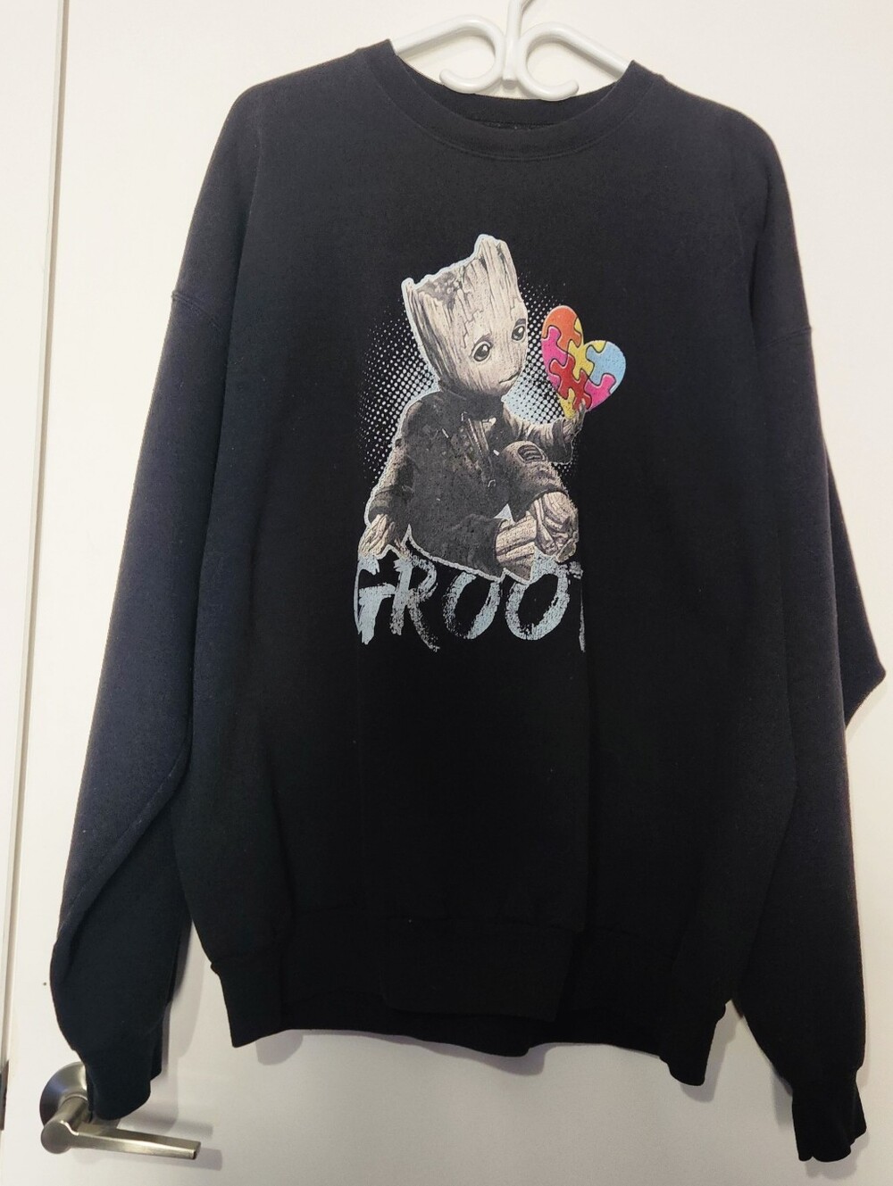 Groot Black Graphic Crewneck Sweater 2XL